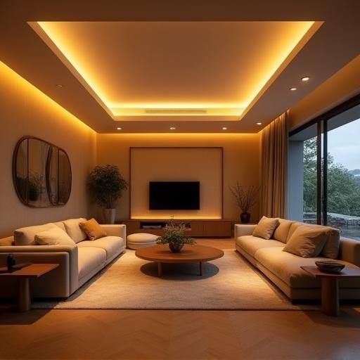 LED verlichting in moderne woonkamer