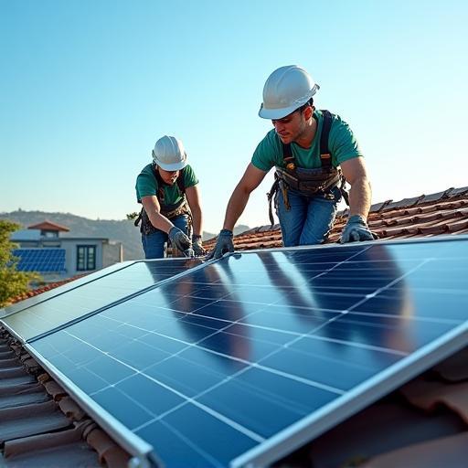 Installatie van zonnepanelen