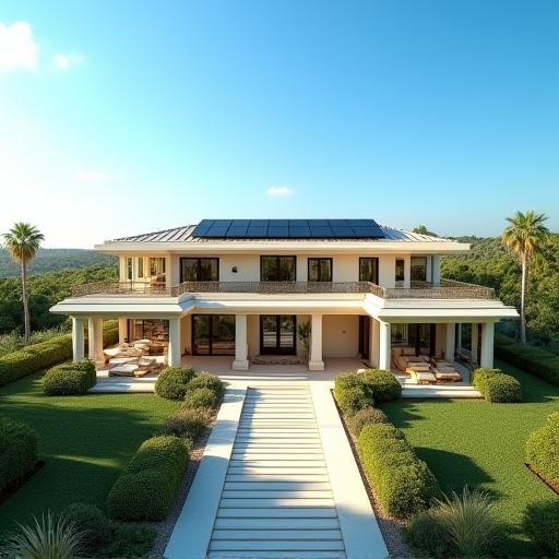 Zonnepanelen op villa